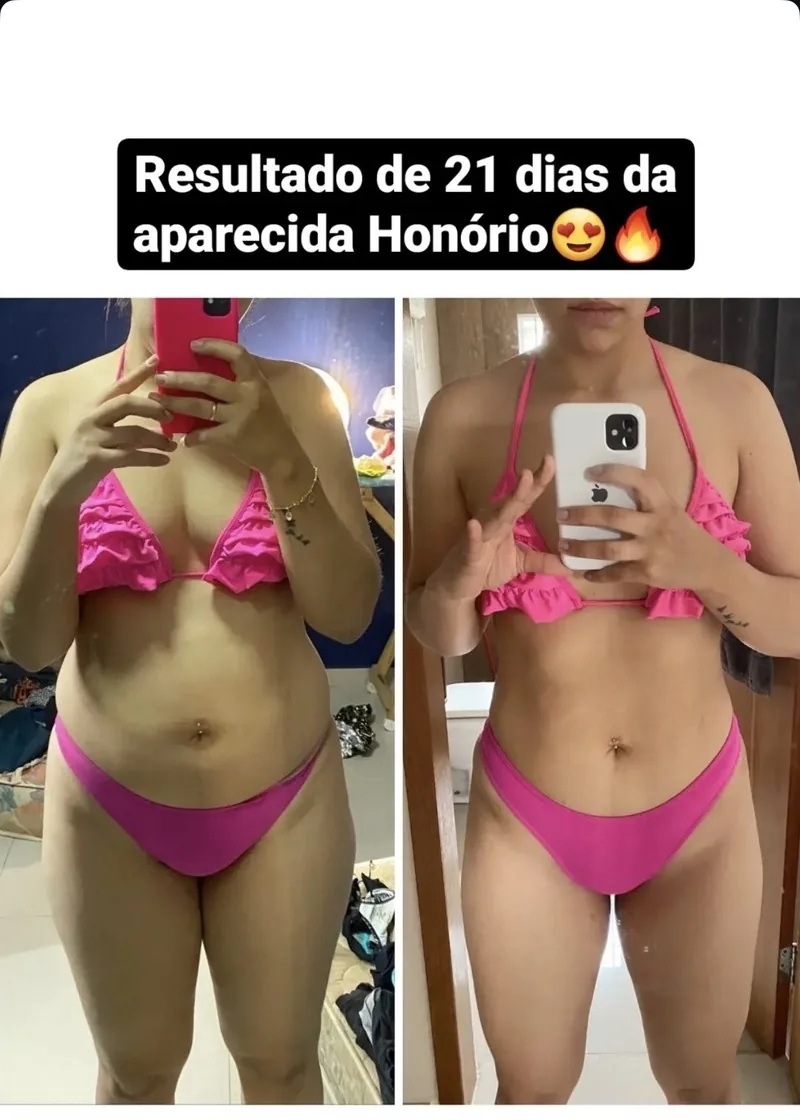 Aparecida — antes e depois em 21 dias